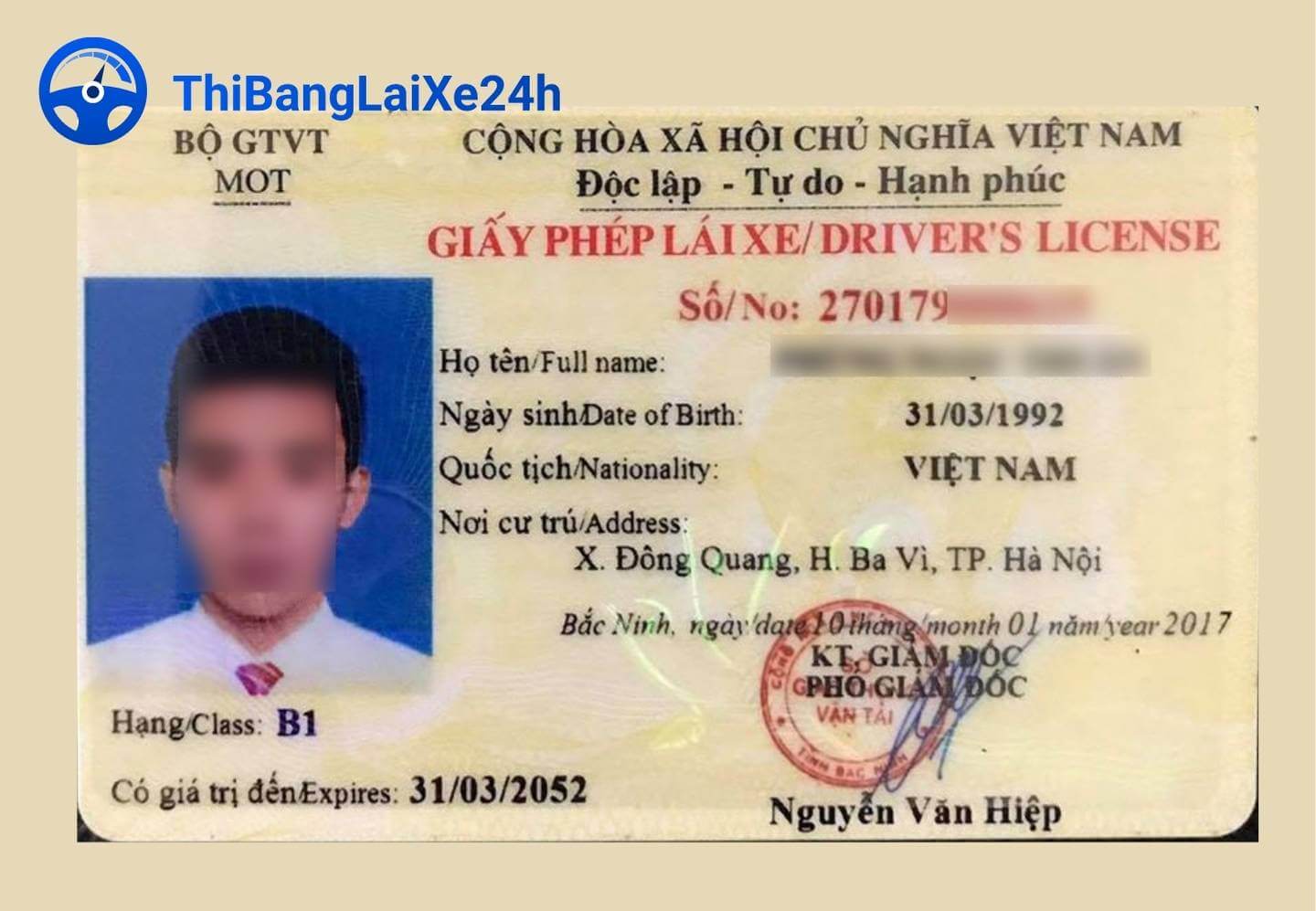 bang lai xe B1