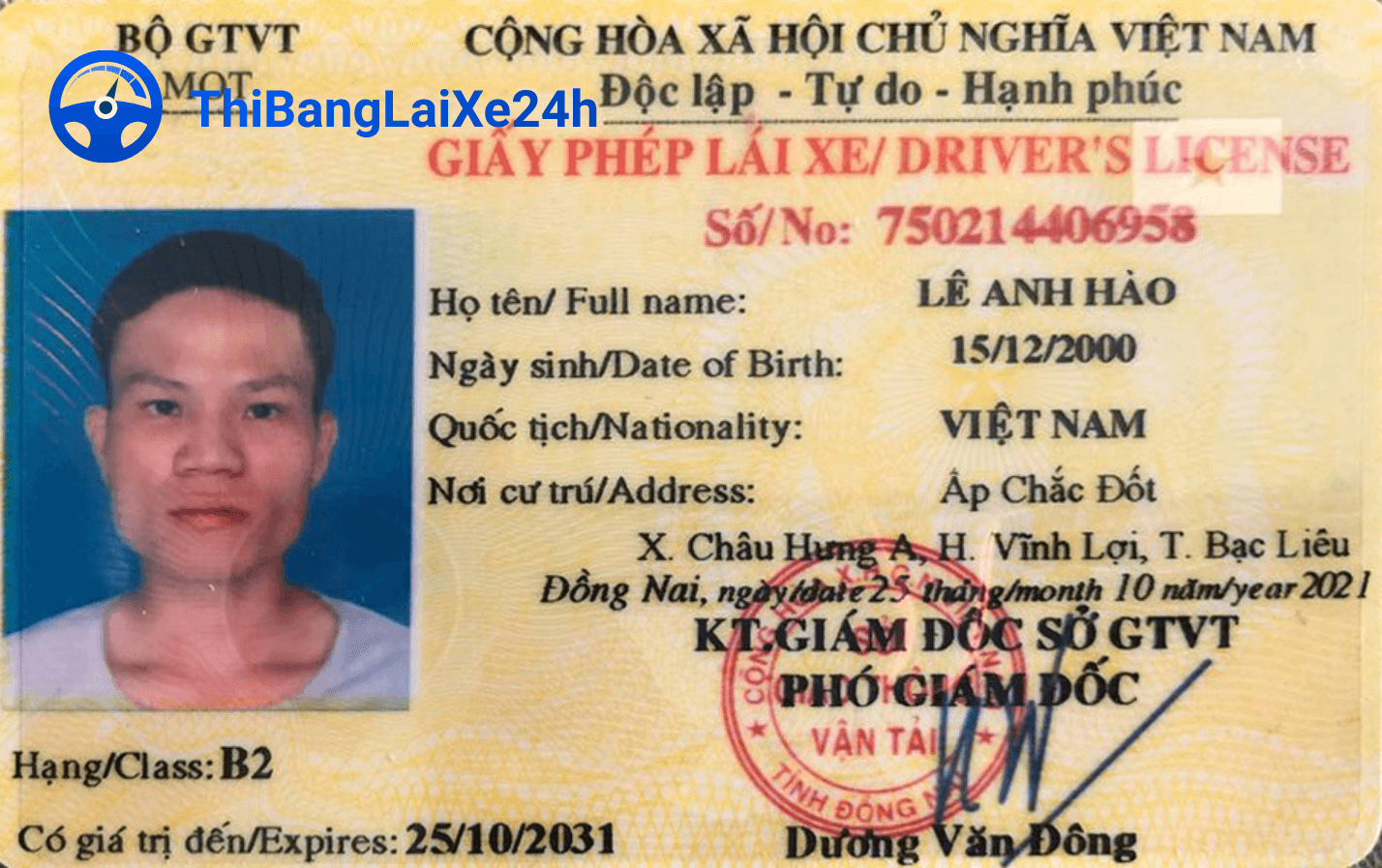 bang lai xe B2 1