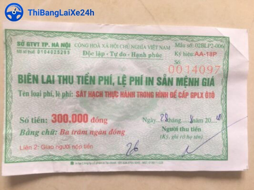 bien lai thu phi sat hach thuc hanh