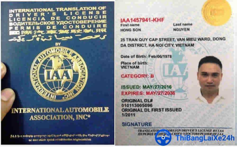 Bằng lái xe IAA (International Automobile Association) 