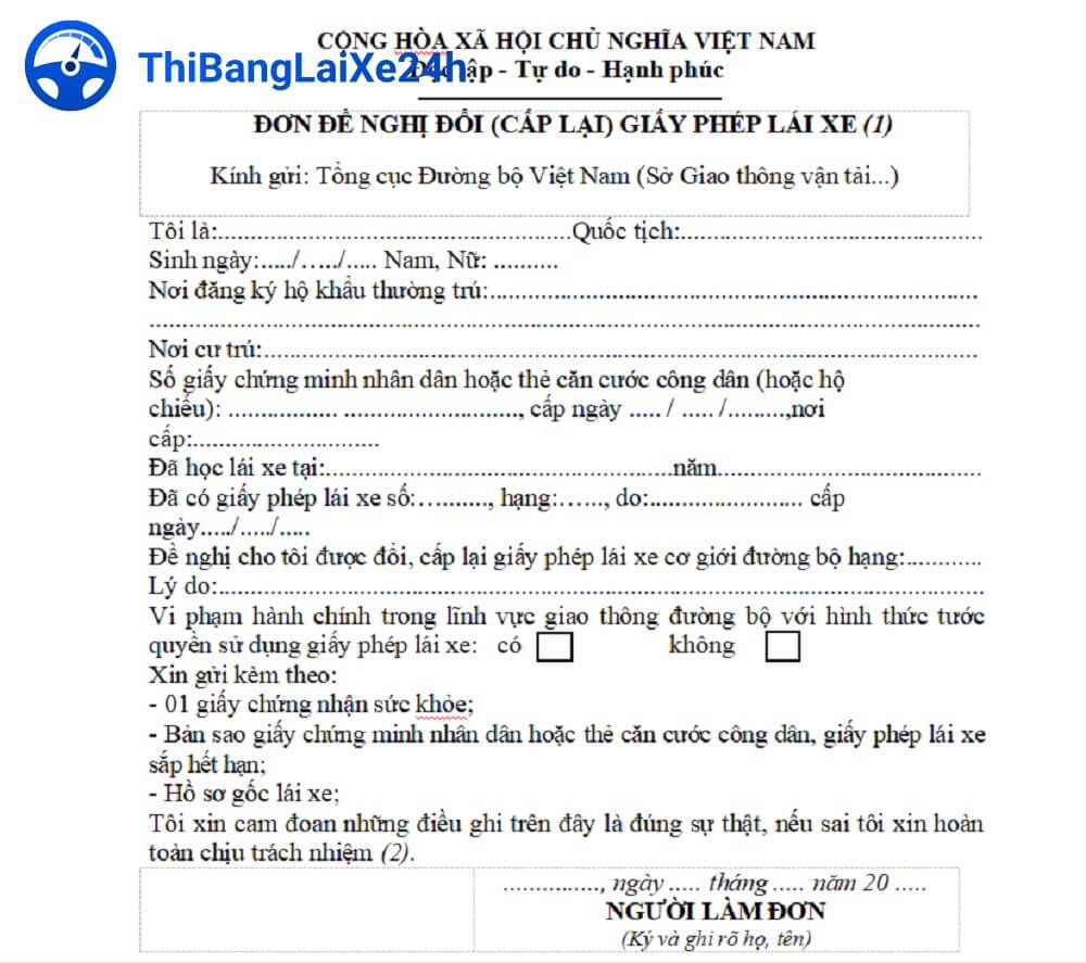 ho so doi bang lai xe 1