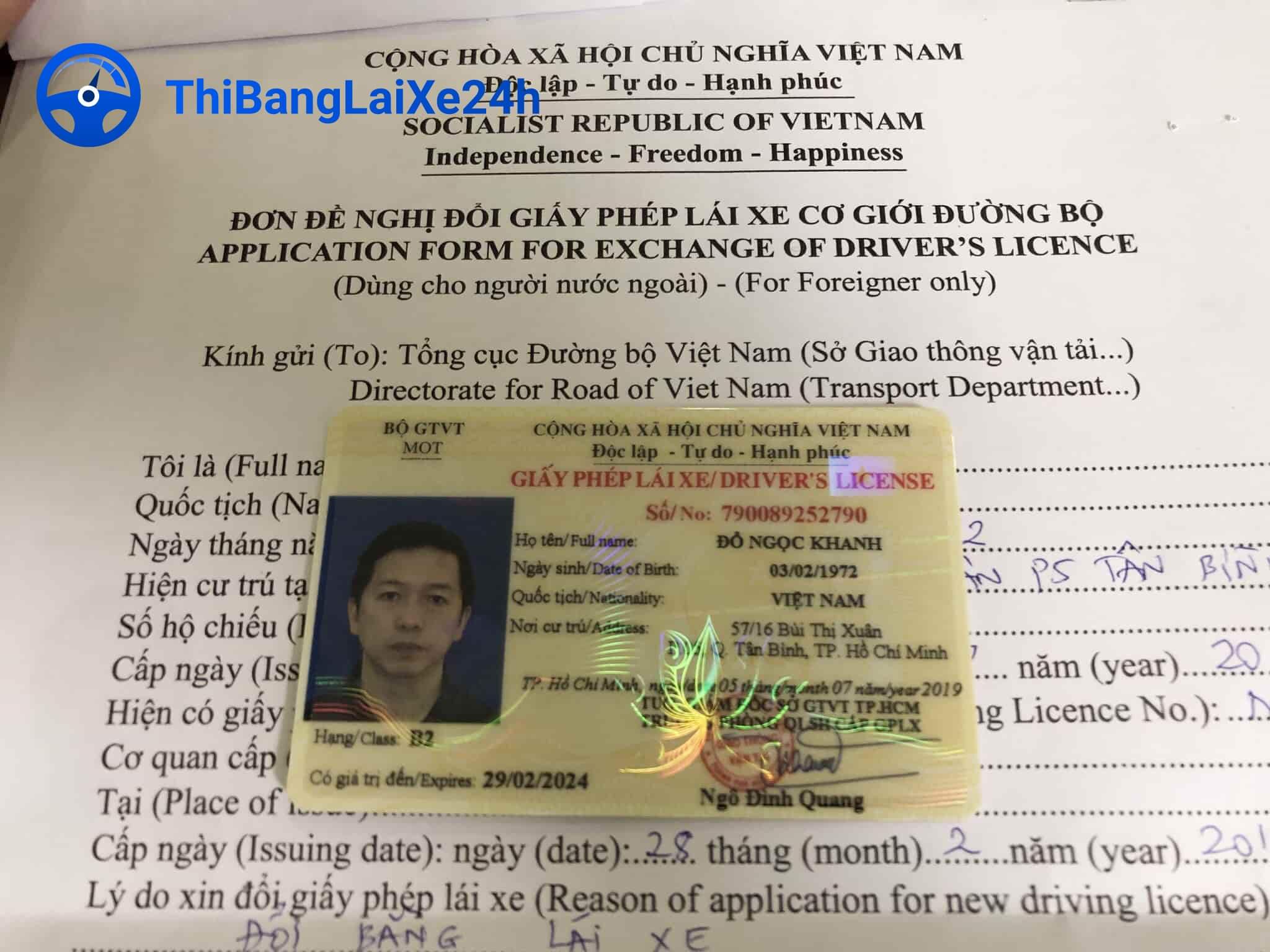 ho so doi bang lai xe o to